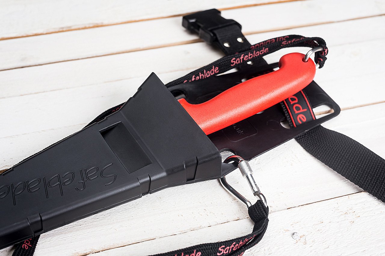 Safeblade Safety Lanyard on Holster